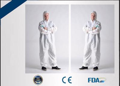 중국 Breathable 처분할 수 있는 의학 작업복, 반대로 정체되는 두건이 있는 청정실 한 벌 판매용