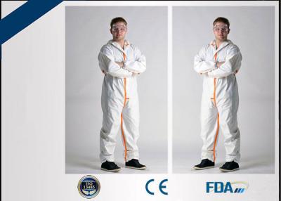 China Long Sleeve Disposable Full Body Protection Suit Anti Wrinkle OEM Acceptable for sale