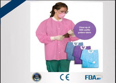 China Abrasion Resistant Disposable Lab Coats For Blood / Body Fluid / Pathogen Prevention for sale