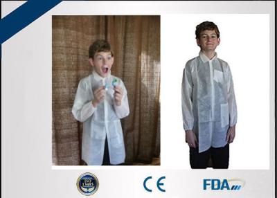 China Long Sleeve Non Woven Disposable Lab Coats Fluid Repellent For Children for sale