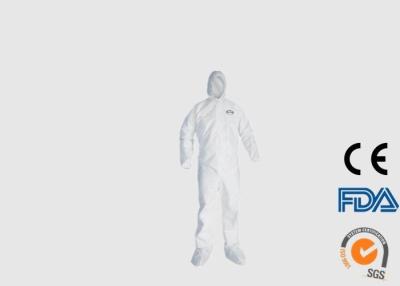 China Hooded Disposable PPE Coveralls For Weak Acid Resistant Environment for sale