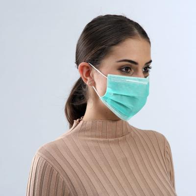 中国 釘の大広間のための安全な通気性の使い捨て可能な医学のマスクの緑色 販売のため