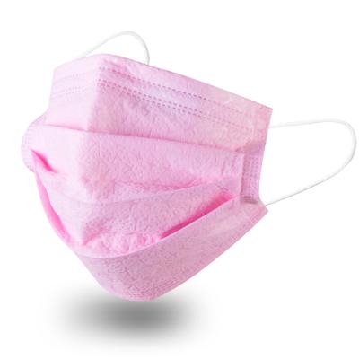 China Fluid Resistant Pink Disposable Mask , Custom Surgical Mask Windproof Keep Warm for sale