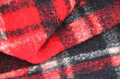 China Red And Blank  Squares Classics Winter Coat Lining Fabric Scottish Tartan Material for sale