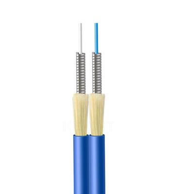 China Aramid Yarn Indoor Fiber Optical Cable Anti Rodent Tight Buffer Duplex Armored GJSFJBV for sale