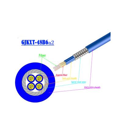 中国 KEXINT GJKXTKJ-48B6a2 FTTH GJSFJV Indoor Fiber Optical Cable Blue SM Multimode 販売のため