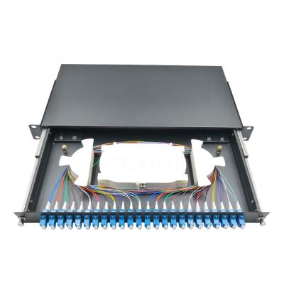 China LC UPC Rack Fiber Patch Panel Box Distribution Frame Drawer Type for sale