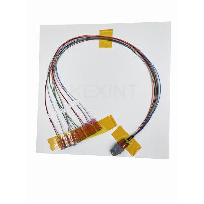 China KEXINT MTP (MPO) Female APC To MDC 16 Fiber Breakout OM4 (50/125) Fiber Optic Patch Cord for sale
