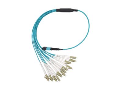 中国 6 DX LC 12繊維LSZHのタイプBの青にMTP MPOのパッチ・コードの女性を取り出しなさい 販売のため