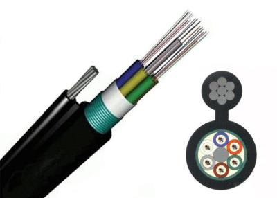 China GYTC8A Outdoor Fiber Optic Armoured Cable Steel Wire Self Sustainment Black 8.0*1.0mm for sale