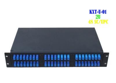 China 2U Rack Fiber Patch Panel 48 Port , Fiber Optic Termination Panel Cabinet for sale