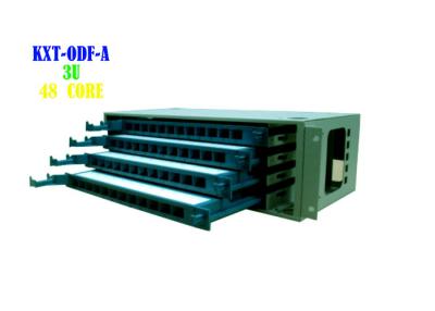 China 48 gabinetes del panel de remiendo de fibra portuarios del estante, base del panel 3U 48 de la fibra del SC ODF en venta