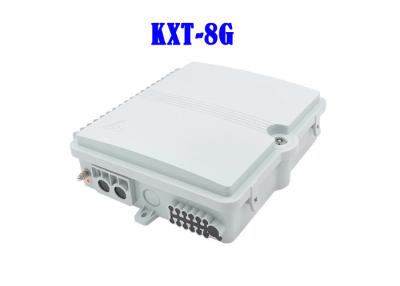 China 8 Core Fiber Optic Distribution Box Gray PC ABS Splitter Fiber Splicing LGX 1×8 for sale