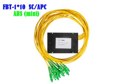 China Kabeltelevisie-Telecommunicatiefbt 1×10 Optische WDM Splitser SC/APC 1310 1550 Splitser 50/50 ABS 1*10 Te koop