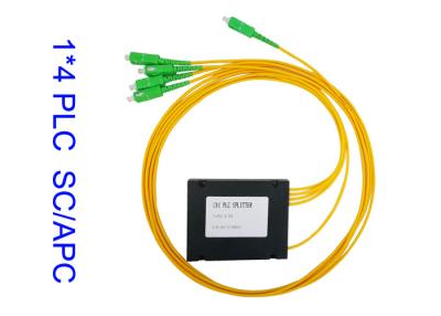 China 1x4 Fiber Optic PLC Splitter , FTTH ABS PLC Splitter 3.0 1260nm To 1650nm Wavelength for sale