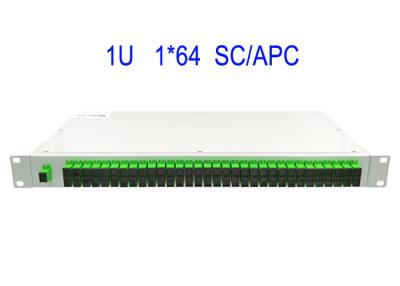 China 1U Rack Mount 1 × 64 SM Fiber Optic PLC Splitter SC/APC Box 19 Inches white for sale