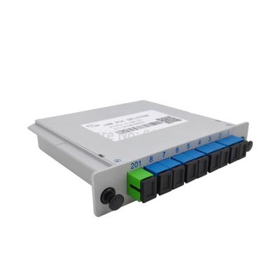 China 1*8  Fiber Optic PLC Splitter Fibre Separation Single Mode LGX SC/UPC Connector Box for sale