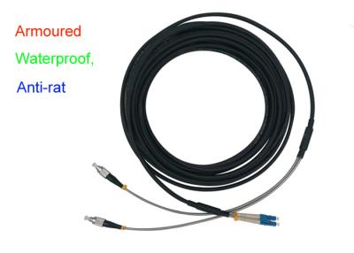 China Waterproof Armoured Duplex Fiber Patch Cord Indoor 5.0mm Anti - Rat DX LC FC for sale