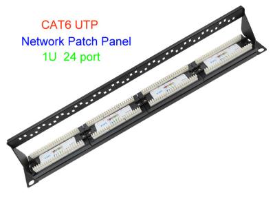 China 1U 19 Inch UTP Copper Lan Cable 2U CAT5E CAT6 24 48 Port RJ45 Network Patch Panel for sale