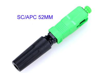 China SC-APC Quick Connect Fiber Optic Connectors 0.3dB Insertion Loss Easily Installed 52MM for sale