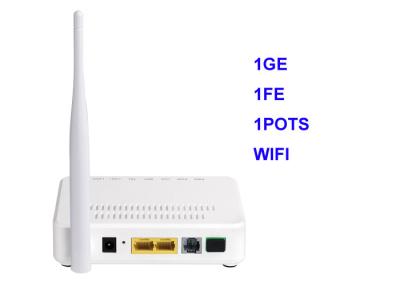 China Fiber Network ONT Gigabit ONU Device GEPON 1Ge 1 FE 1 Pots WIFI 802.11b/G/N XPON for sale