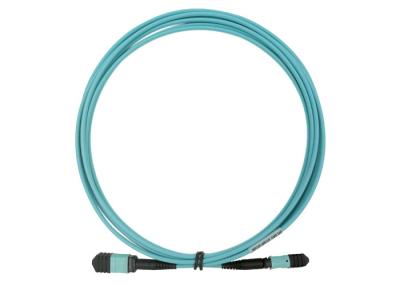 China OM3 24 MTP MPO Fiber Optical Patch Cord 3M 24 Core Type B SENKO Water Blue for sale