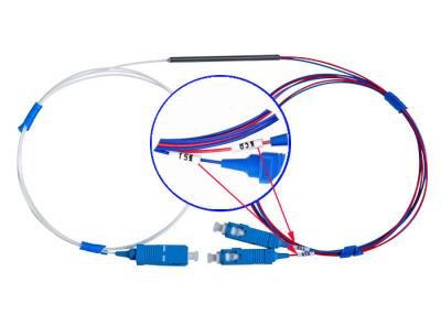 China de la directividad 18dB del acoplador de la fibra mini 0,9 SC/UPC conectores óptico del WDM FBT 15/85 1×2 en venta