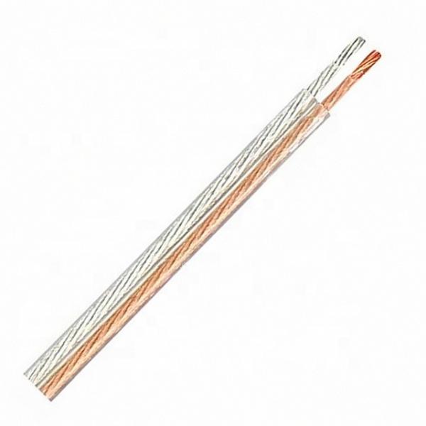 Quality OFC TC 2 CORE twin flat transparent PVC Insulated flexible clear pvc speaker cable for sale