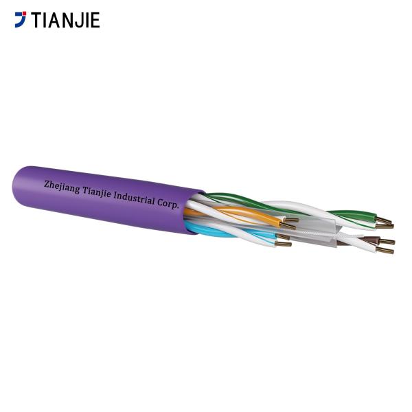 Quality OEM CAT6 Plenum CMP 550MHz 23awg UTP Cat 6 solid copper network cable outdoor  Indoor Plenum Cable 1000ft for sale