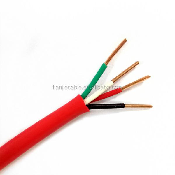 Quality TIANJIE-4C 1.5mm2 UL1424 listed FPLR Shielded Solid Copper Red PVC Fire Alarm Cable for security systems for sale