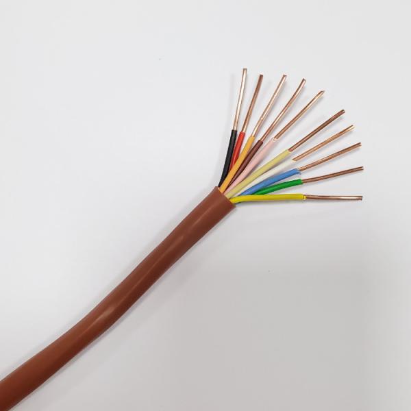 Quality 10C 18AWG solid  bare copper conductor CL2R or CL3R brown Riser Thermostat system control cable for sale