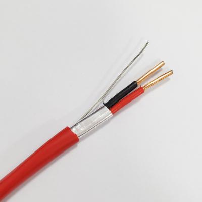 China Cabo de controle de cobre sólido UL FPLR 2C 2,5 mm2 par trançado de PVC vermelho blindado à venda