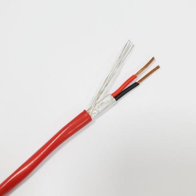 China UL FPLR 2C 16AWG Solid Copper Conductor Shielded Red PVC Twisted Pair Fire Alarm Cable for sale