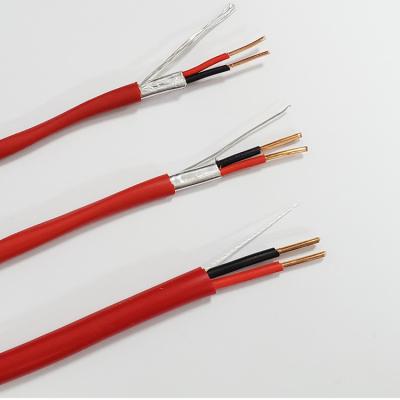 China UL Listed Fire Alarm System Cable FPLR 2C 18AWG Solid Copper Conductor Unshielded Red PVC Jacket for sale