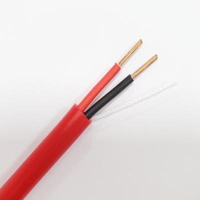 China Cable de control de cobre sólido rojo UL FPLR 2C 24AWG sin blindaje en venta