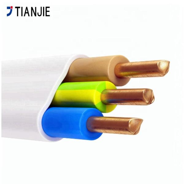 Quality TIANJIE - BVVB 2Core+E Flat twin sheath Solid Copper Conductor with Earth power for sale