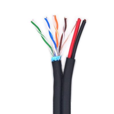 China Outdoor Indoor Cat6 Power Cable 2c*18AWG Composite Siamese Cable for sale
