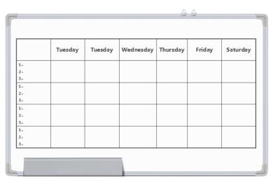 China Office Magnetic Planning Board , Monthly Wall Planner Whiteboard for sale