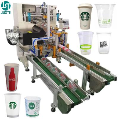 China Máquina de impresión de pantalla de taza de papel de seda con carga automática completa Impresora de pantalla de taza de PET PP para taza de café de agua de plástico en venta