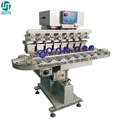 China Cheap Conveyor Pad Printer 8 Color Roller Robot Automatic Pad Printing Machine For Shoe Sole Heel Clothes Watch Dial for sale