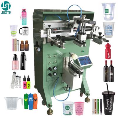 China Cup screen printers small silk screen printing machine for plastic round article fishing rod 200l drums glass bottle for sale