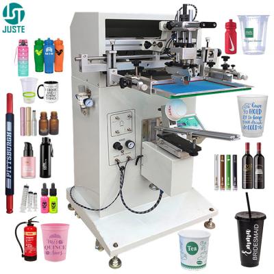 China Glasflasche Seidenbildschirmdrucker Becher Bildschirmdruckmaschine für rundes Kaffeepapier Wasser Kosmetik Plastikbecherröhre zu verkaufen