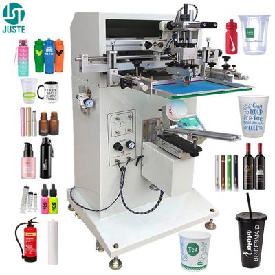 China Conical Silk Screen Printing Machine Cylinders Automatic Rotating Screen Printer For Cup Small Bottle Plastic Honey Jars for sale