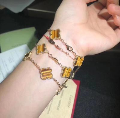 Chine L'usine font l'or 18K et le vrai bracelet d'Alhambra de cru de motifs de Van Cleef And Arpels 5 de diamants à vendre