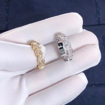 Chine L'usine font l'or et de vrais diamants Rose Gold de l'anneau 18k de vipère de BVLGARI Serpenti à vendre