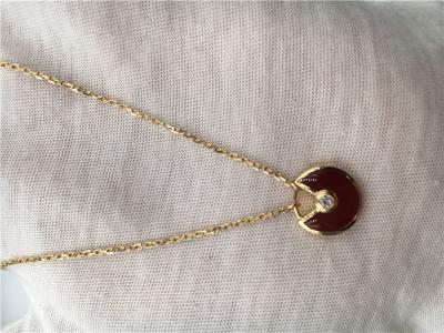 China XS Model High End Custom Jewelry Amulette De  Necklace 18K Rose Gold Carnelian for sale