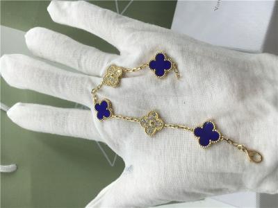 China Pulsera de cadena para mujer con la malaquita, pulsera del oro del brazalete del oro del vintage 18k en venta