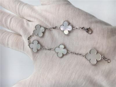 China Vintage Alhambra 18K Gold Bracelet White Gold With White Mother Of Pearl for sale