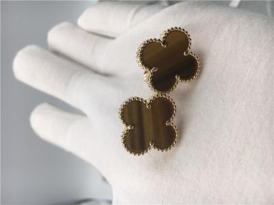 China Ouro amarelo dos brincos 18k de Alhambra do vintage de Van Cleef Arpels com d'amourette dos bois à venda