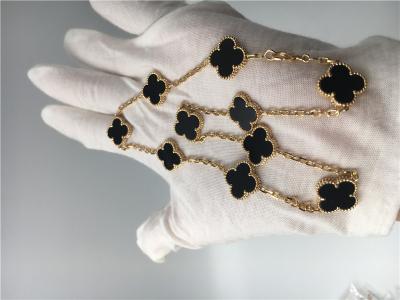 China Collar del oro de los adornos 18K del estilo 10 del vintage con Onyx Van Cleef Arpels en venta